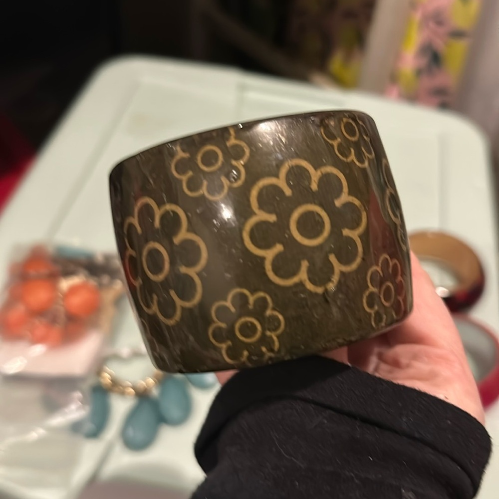 Chunky Wooden Bangle Bracelet large